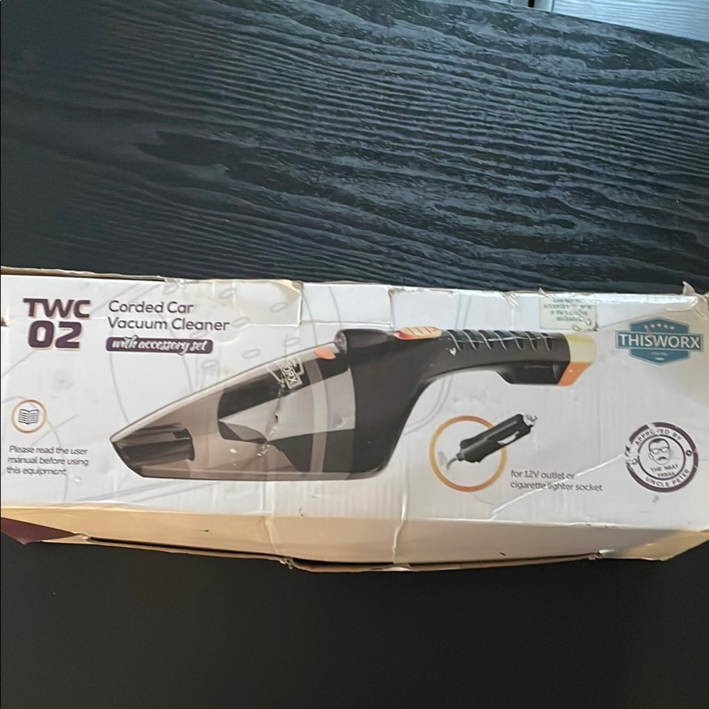 Corded Car Vacuum Cleaner with Orange Accents